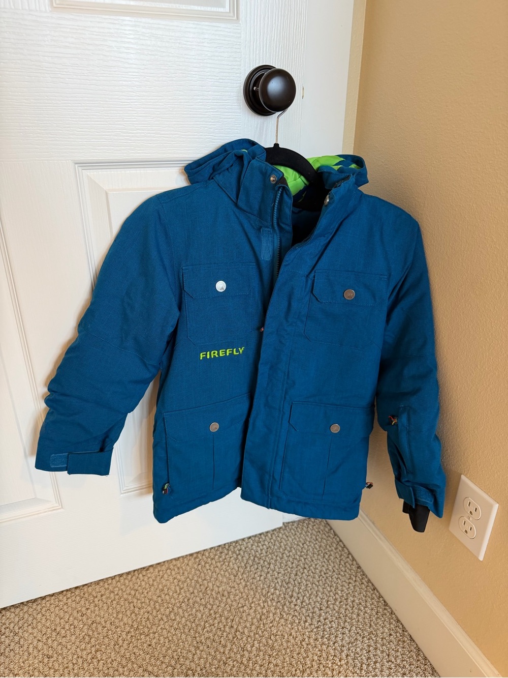 Firefly Blue Hooded Winter Jacket